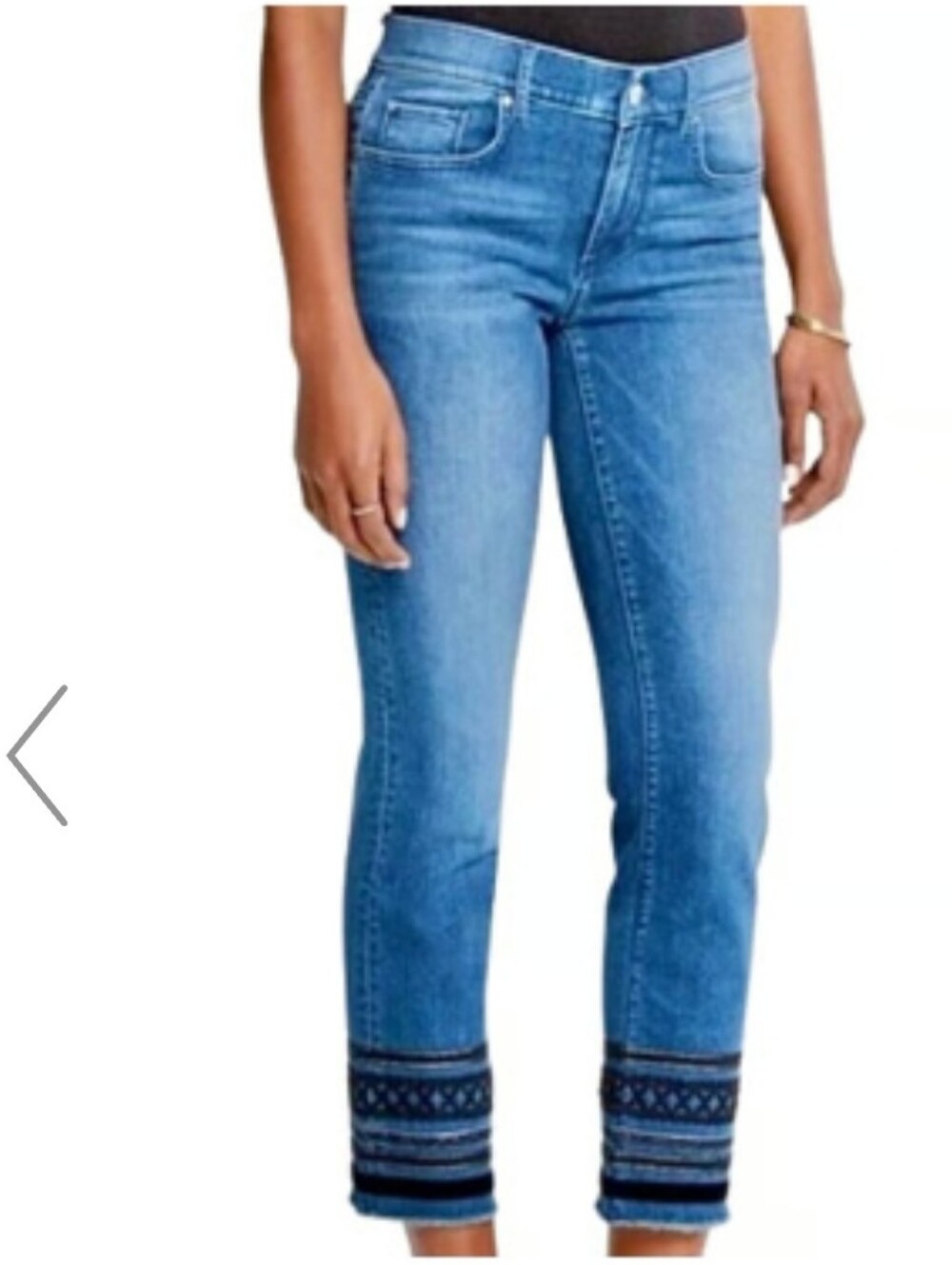 NWT Ann Taylor Black Detailed Crop Hem Jeans